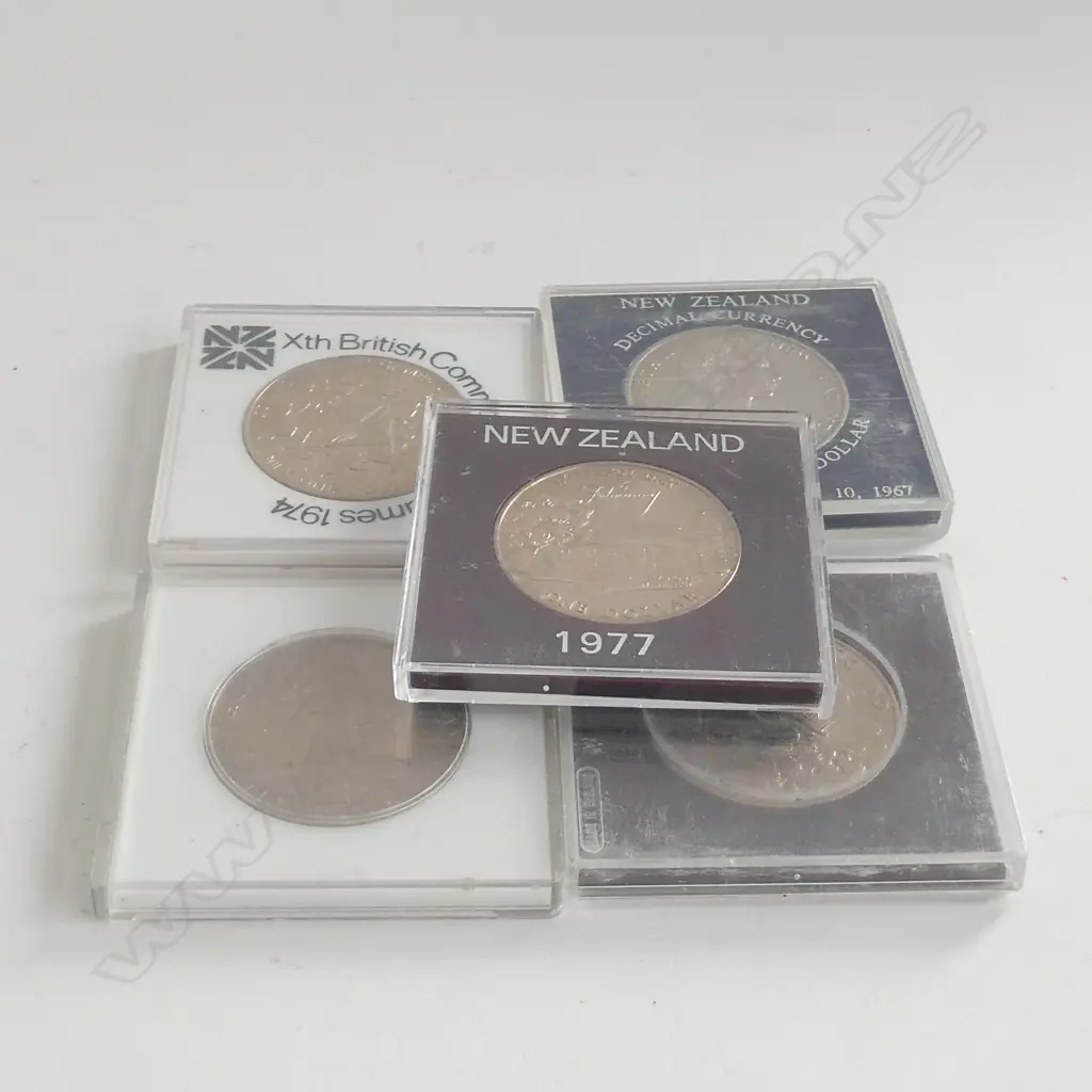 FIVE NZ COMMEMORATIVE COINS Image 1++