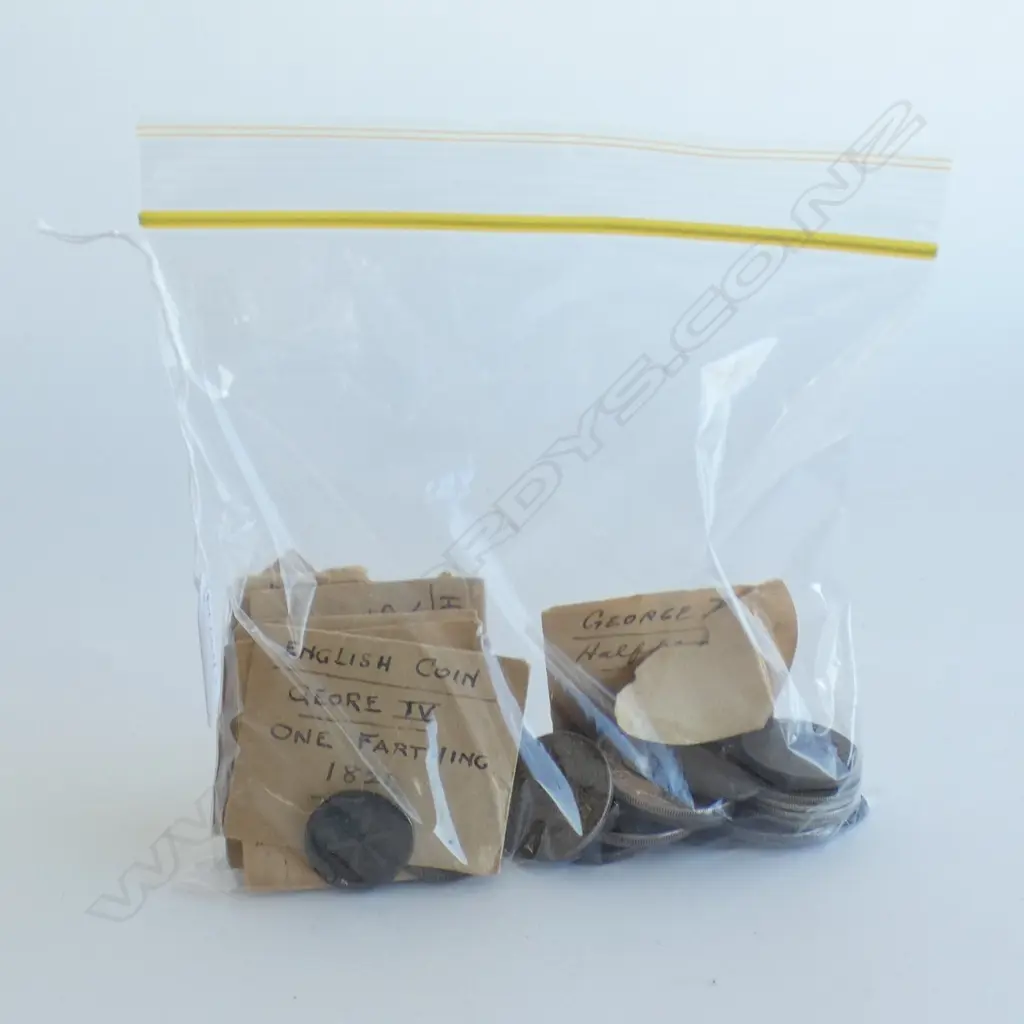 BAG OF ASST. ANTIQUE WORLD COINS Image 1++