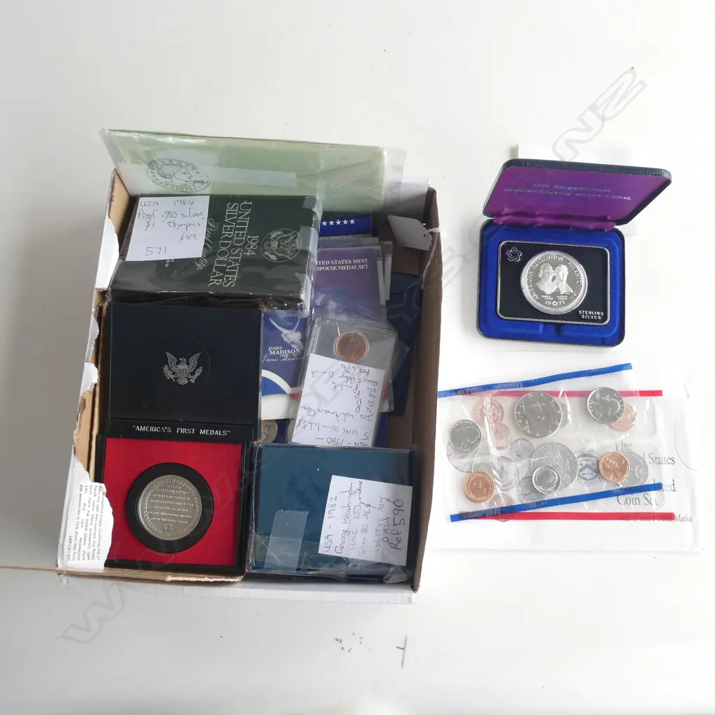 COLLECTION USA COINS1973 PROOF BICENT. MEDAL.1984 PRROF $1 OLYMPICS.MULTIPLE STES ETC Image 1++