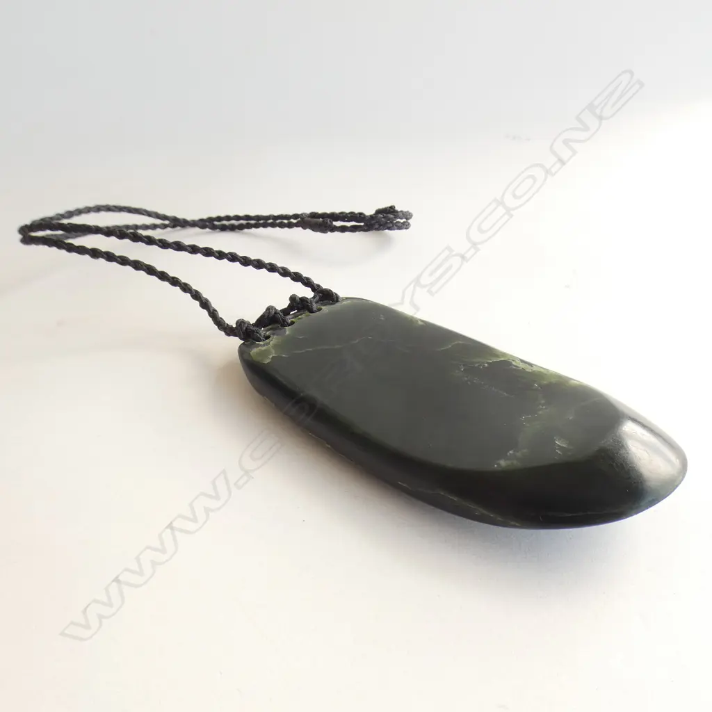 POUNAMU NEPHRITE PENDANT w 4 PIERCED SUSPENSION HOLES. H.112mm Image 1++