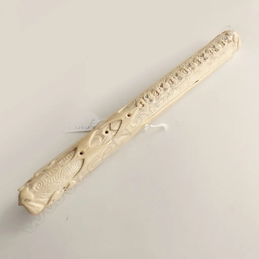 BRIAN FLINTOFF BONE CARVED PUTORINO FLUTE L.305mm Image 1++