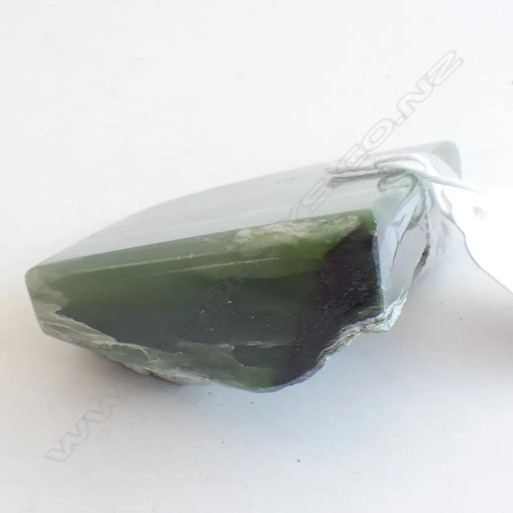 PC HALF POLISHED GREENSTONE  72 X 48MM Image 1++