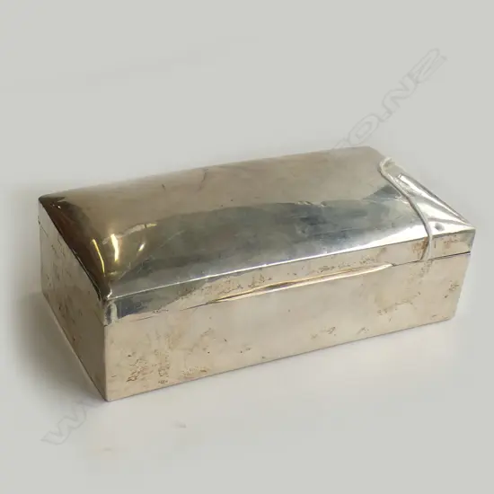 LGE SILVER CIGARETTE BOX CEDAR LINED 180x95mm 260gms