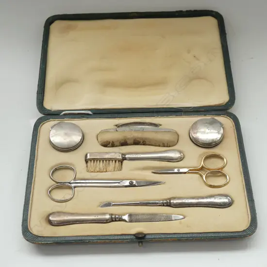BOXED MANICURE SOME STERLING FITTINGS