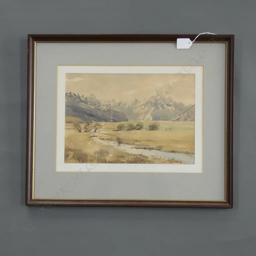 WATERCOLOUR 'MOUNT COOK TASMAN VALLEY' BY ASTON GREATHEAD C1986  310 X 210MM Image 1++