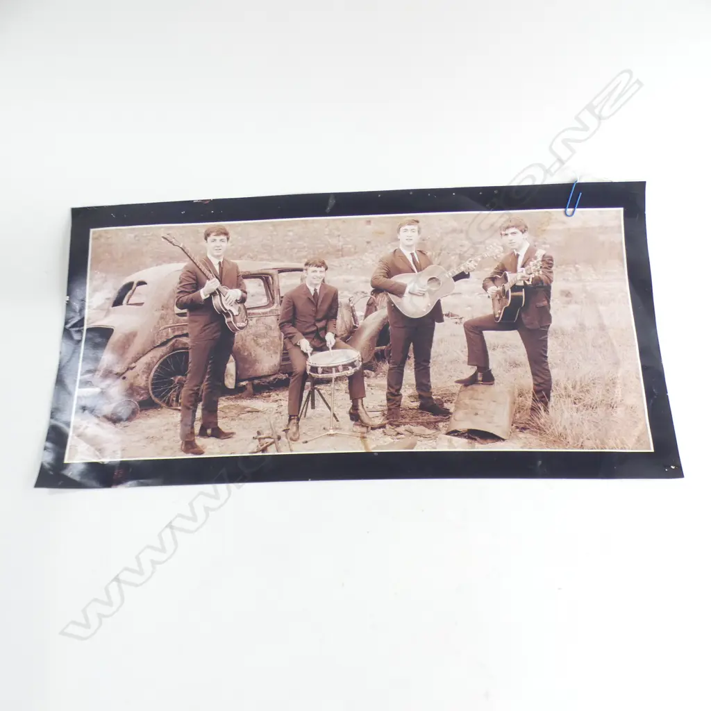 OLD KODAK SEPIA PRINT OF THE BEATLES 460 X 210 MM Image 1++