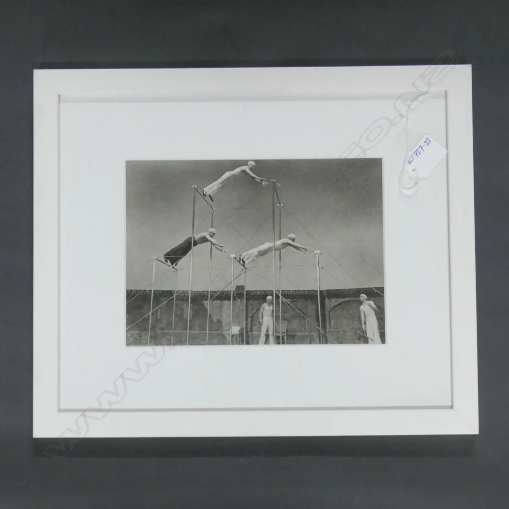 EARLY/MID 20thC B&W PHOTO GYMNISTS ON UNEVEN BARS 160x215mm. European Image 1++