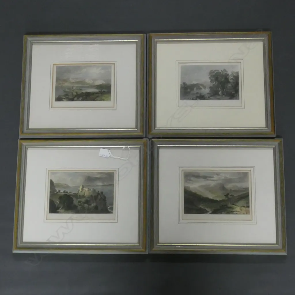 FOUR ANTIQUE COLOURED ENGRAVINGS 160 x 200mm Image 1++