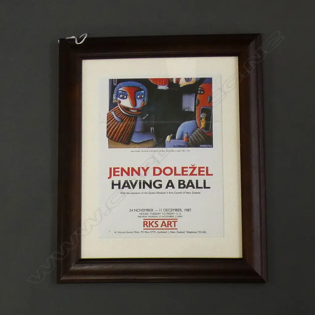 JENNY DOLEZEL 'HAVING A BALL' FRAMED EXHIBTION POSTER 280x210mm Image 1++