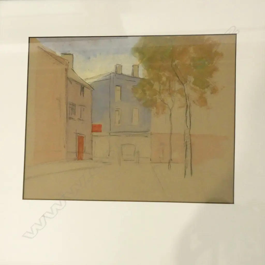  JOHN WEEKS - MIXED MEDIA STREET SCENE 180 X 230MM Image 1++
