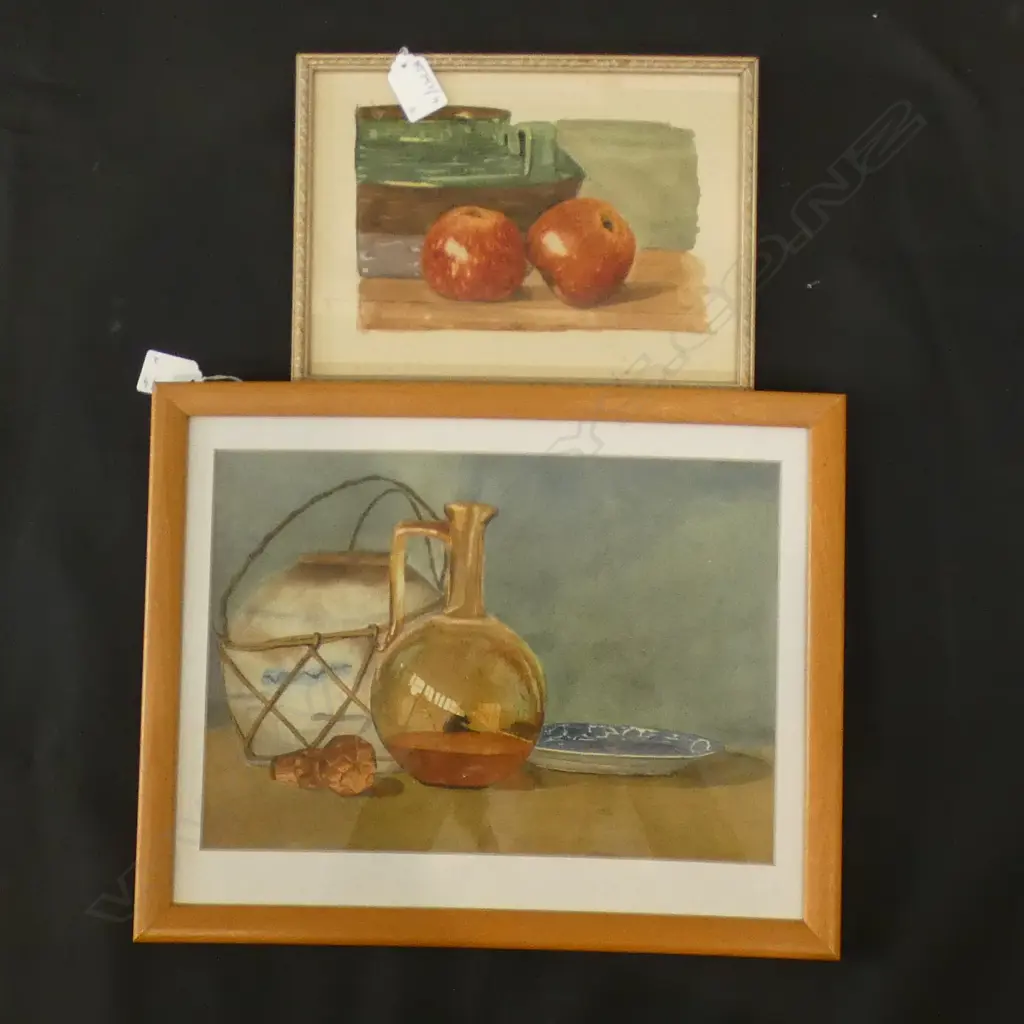 x2 QUEENIE NEWCOMB W/Cs STILL LIFES WRIGHT STUDIOS 220x310 & 140x190mm Image 1++