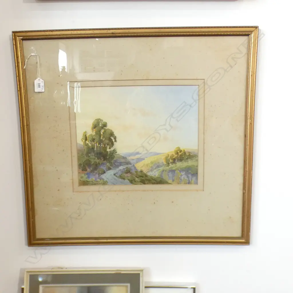 OIL PAINTING "THE PARTING GLEAN: BY ALLEN BOLLARD DATED 1924. SOME FOXING 270X325MM Image 1++