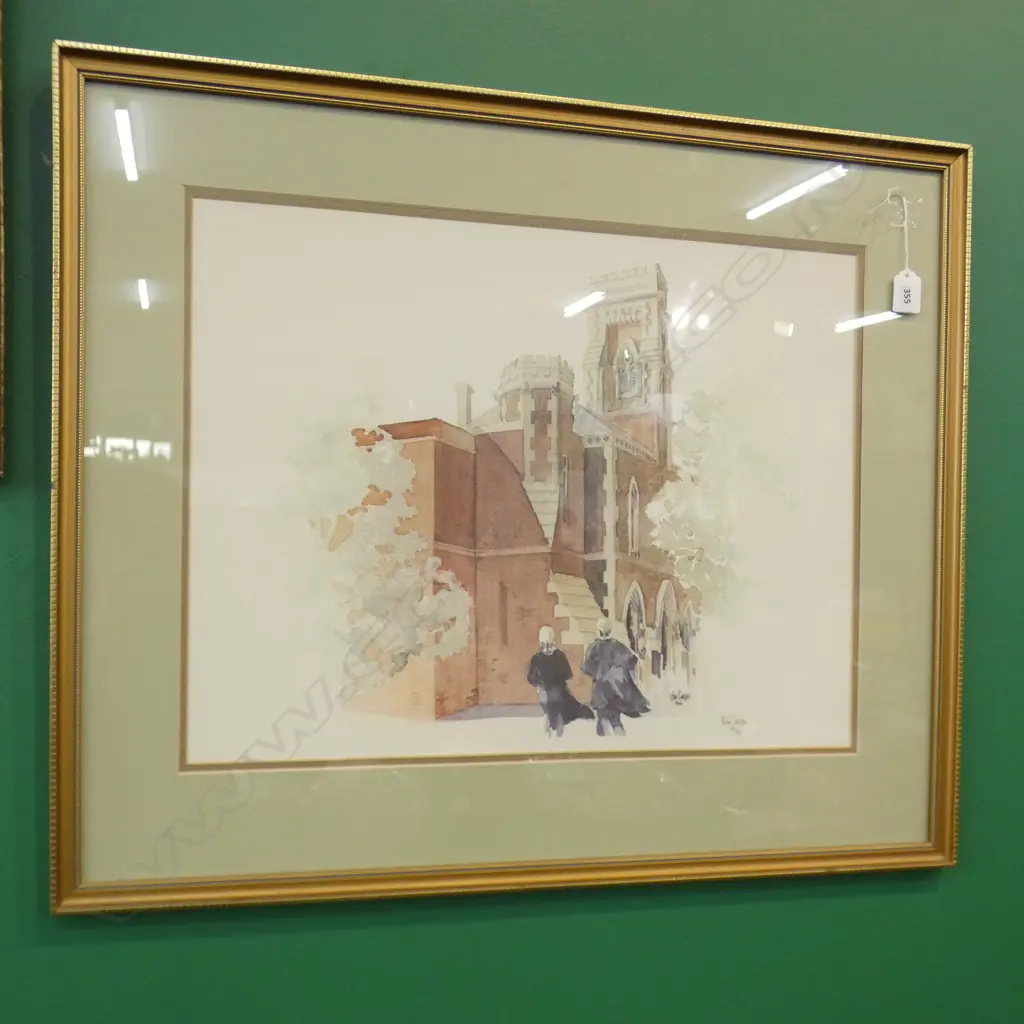 JOHN CASTLE PRINT, COURT BUILDINGS  & SAM CHADWICK PRINT, RICHMOND CASTLE Image 1++