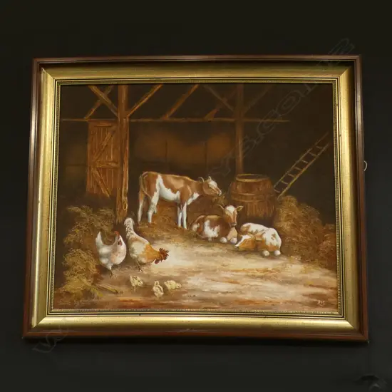 OIL PAINTING - BARN SCENE