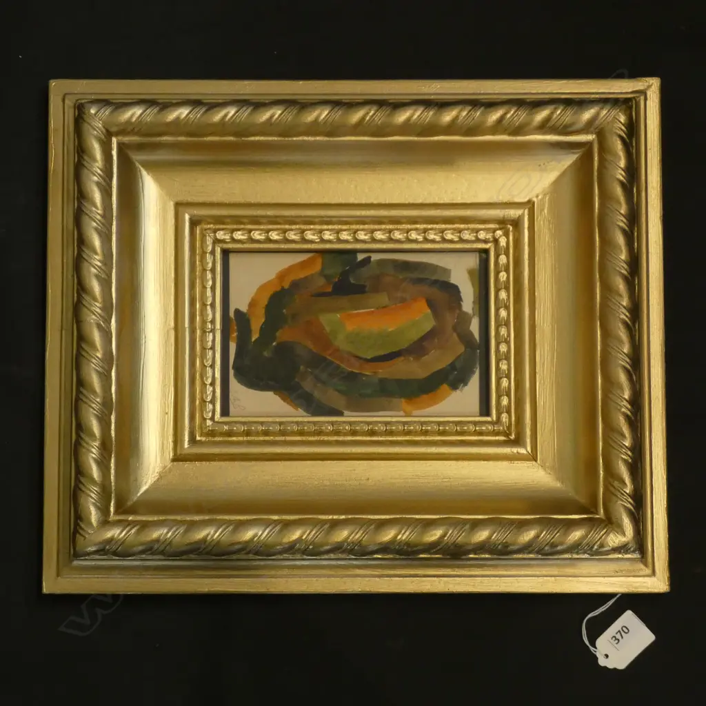 JOHN WEEKS ABSTRACT W/C IN GOLD FRAME 110x170mm  Image 1++