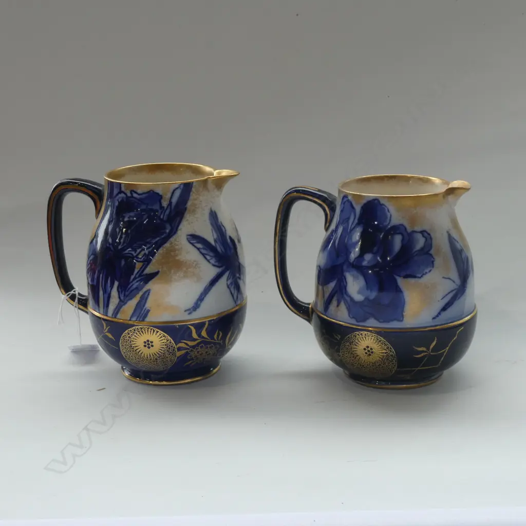 2 ROYAL DOULTON BLUE IRIS JUGS H.155mm Image 1++