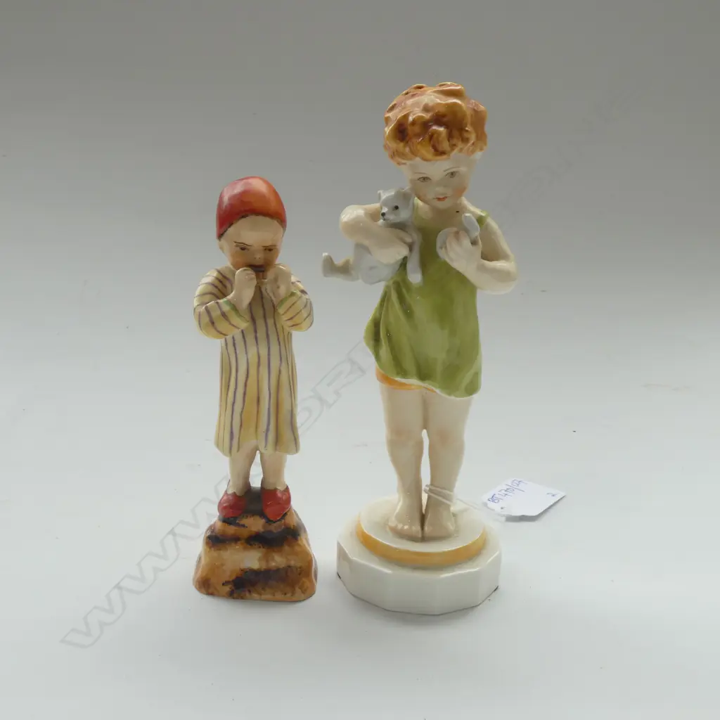 2 ROYAL WORCESTER FIGURINES; EGYPT & WEDNESDAYS CHILD (REPAIRED) H.170mm  Image 1++