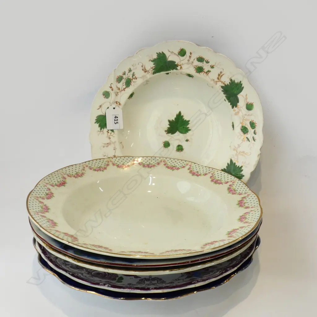 6 VICTORIAN SOUP BOWLS 270mm dia Image 1++