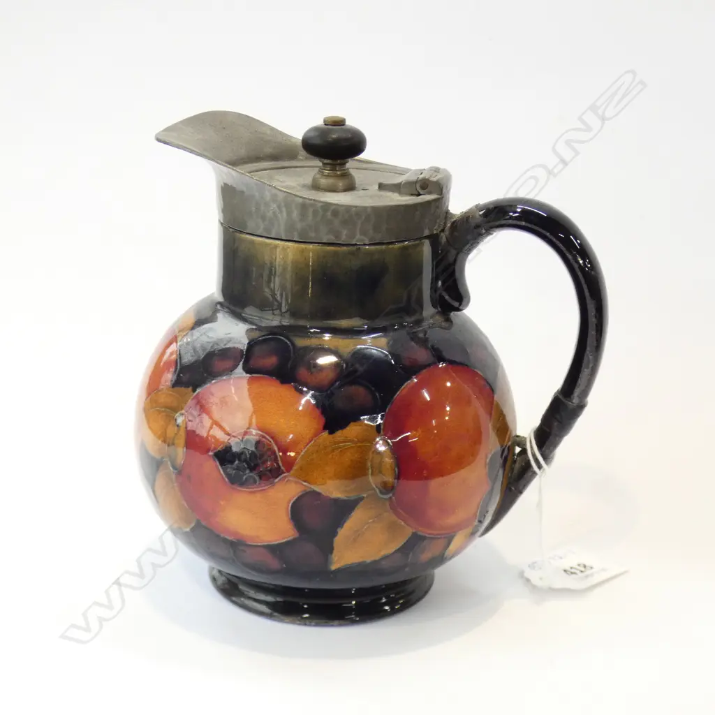MOORCROFT PEWTER LIDDED JUG  - REPAIRED HANDLE. Image 1++