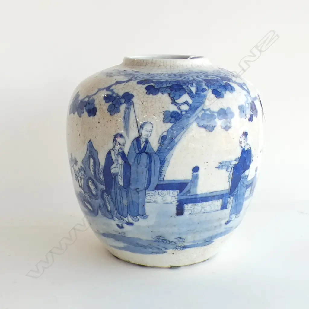 B/W CHINESE GINGER JAR H.250mm Image 1++