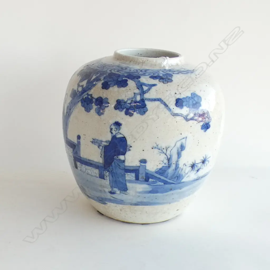 B/W CHINESE GINGER JAR H.250mm Image 1++