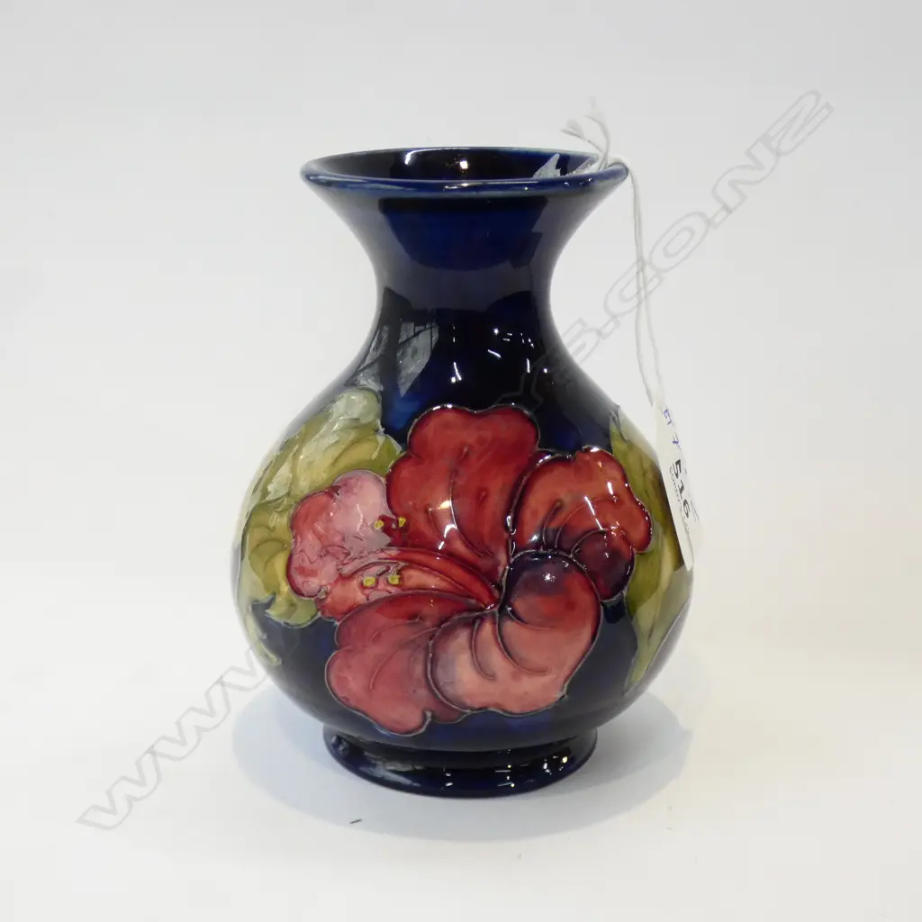 WALTER MOORCROFT VASE WITH FLARED OPENING 125MMX110MM ORIG LABEL TO BASE Image 1++
