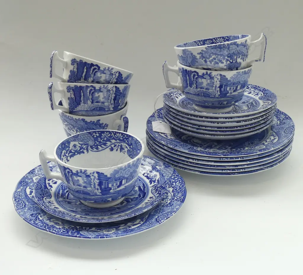 6 SPODES 'ITALIAN' TRIOS + EXTRA PLATE & SAUCER Image 1++