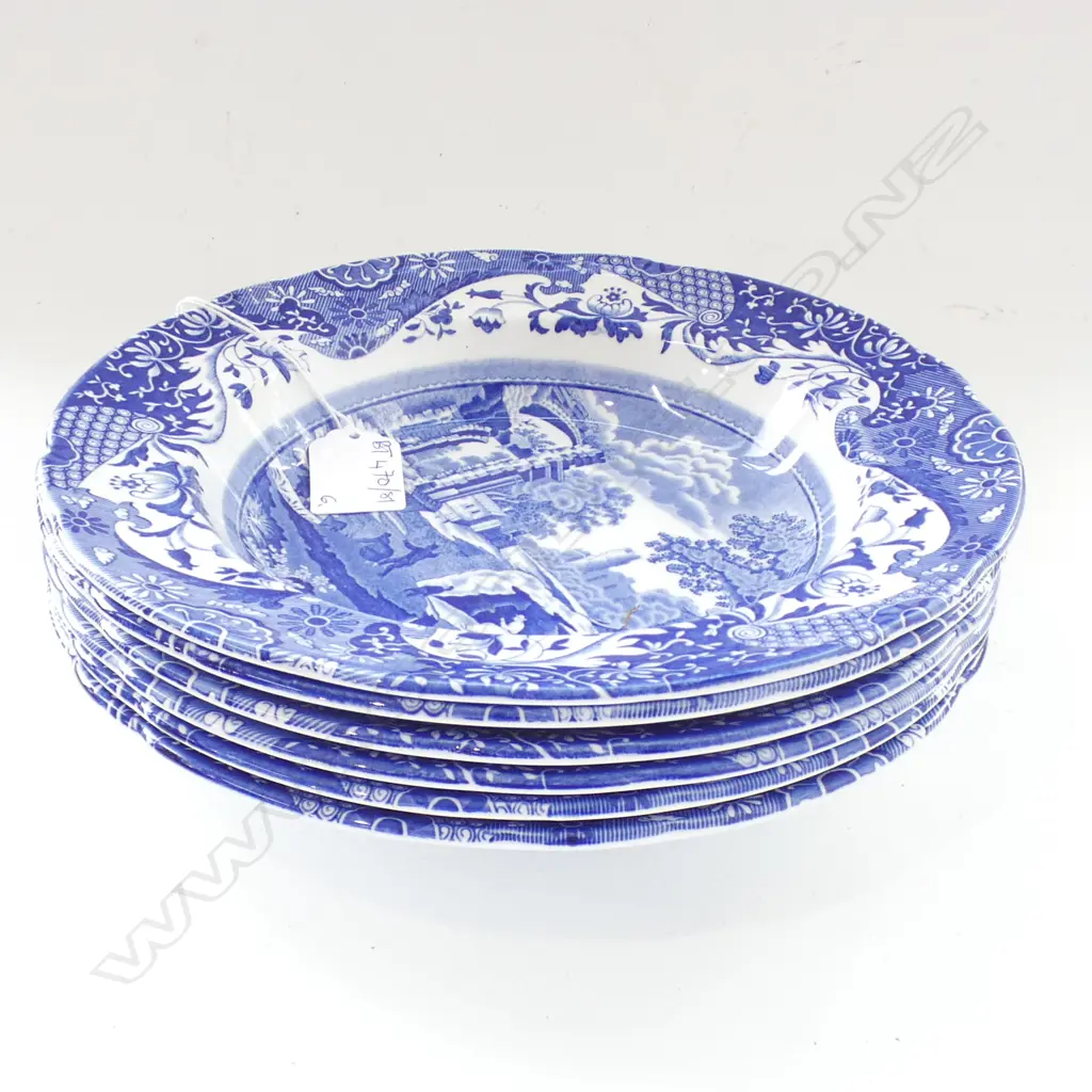 6 SPODE 'ITALIAN' SOUP BOWLS 230mm dia Image 1++