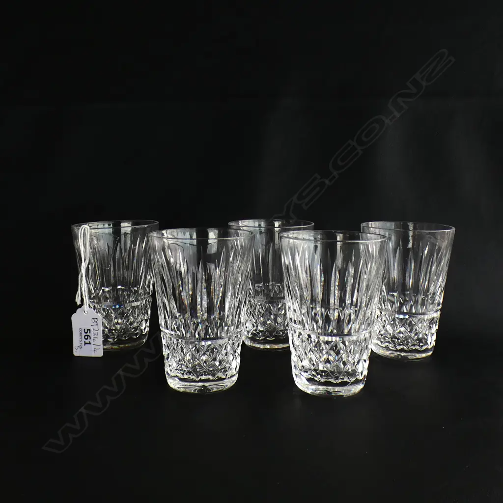 5 HEAVY CRYSTAL TUMBLERS H.90mm Image 1++