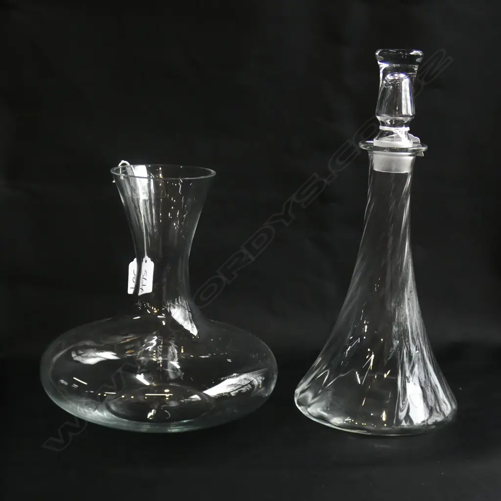 2 DECANTERS; ORREFORS SWEDEN H.330mm + WINE Image 1++