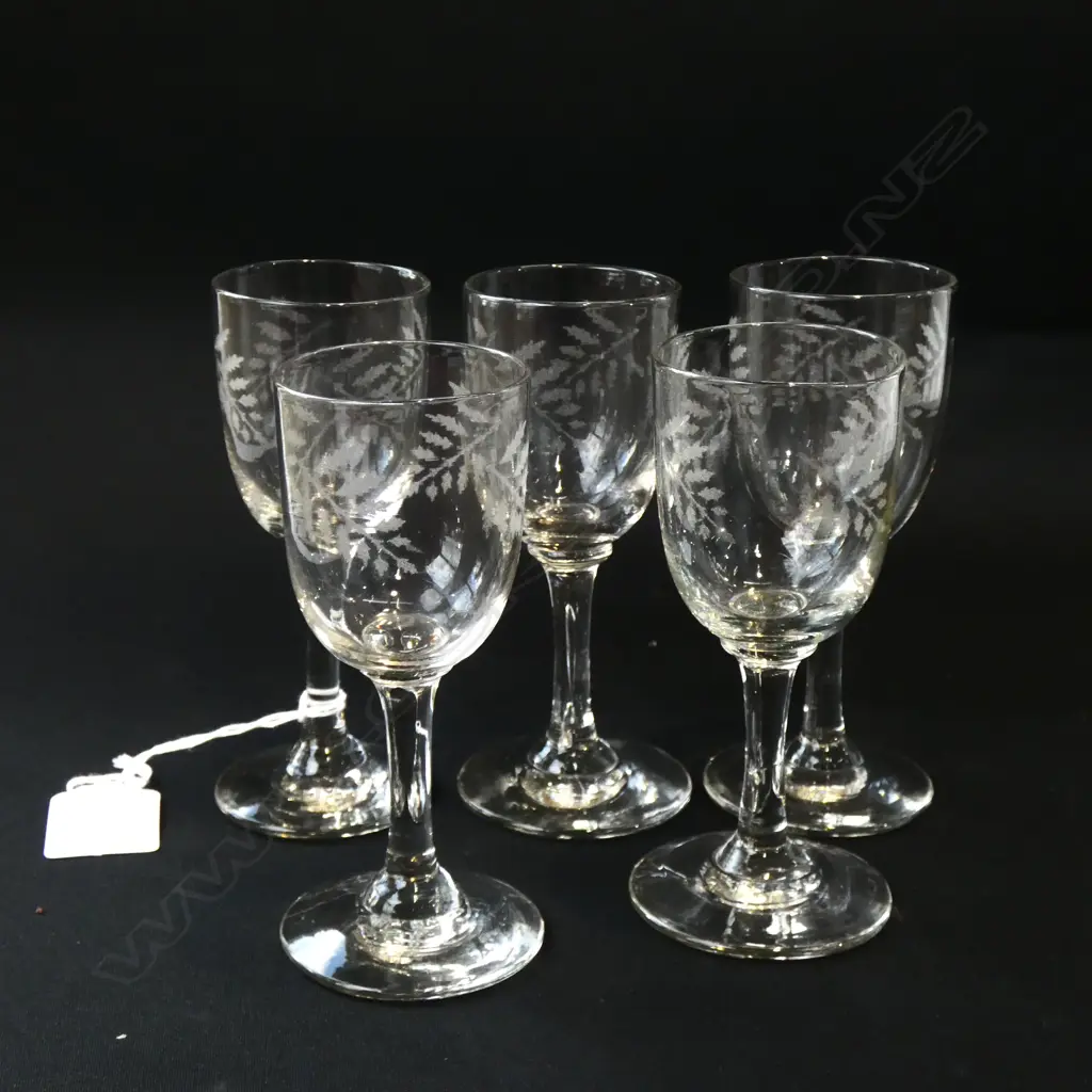 BOXED SET 6 CRYSTAL GLASSES + 5 EDWARDIAN ETCHED GLASSES  Image 1++