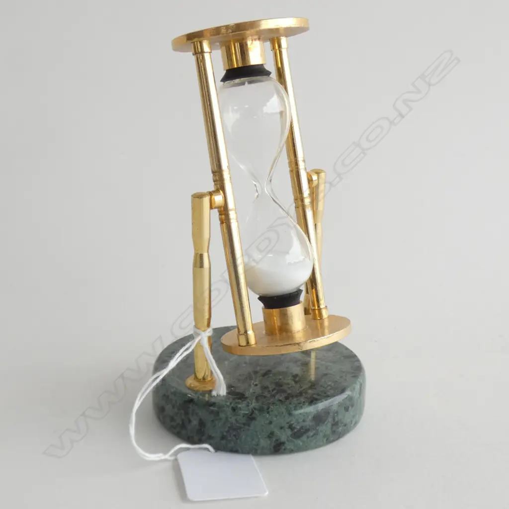 BRASS & MARBLE SAND TIMER  H135MM Image 1++