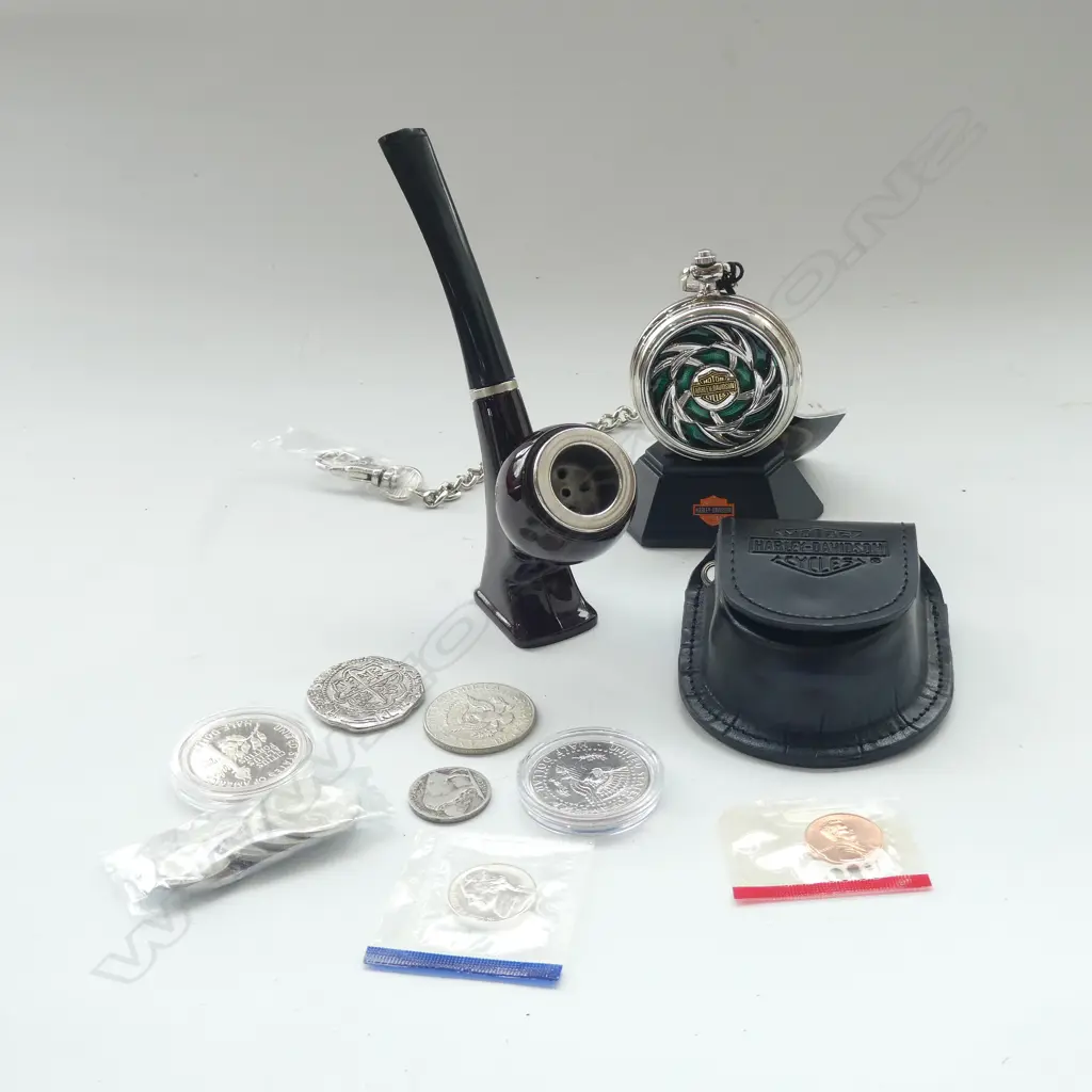 ASST. AMERICAN COINS, PIPE, ETC Image 1++