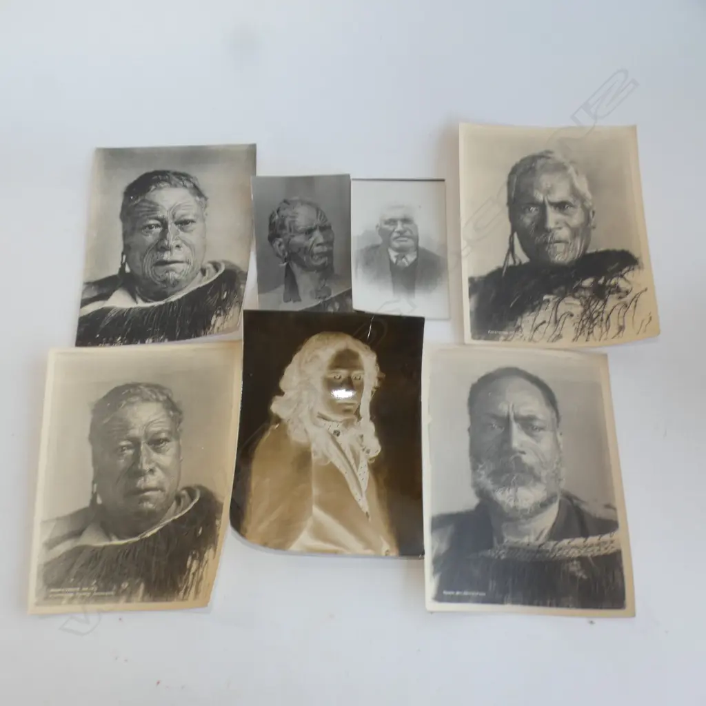 7 VINTAGE REPRINT PHOTOS 19thC MAORI PORTRAITS 160x200mm approx Image 1++
