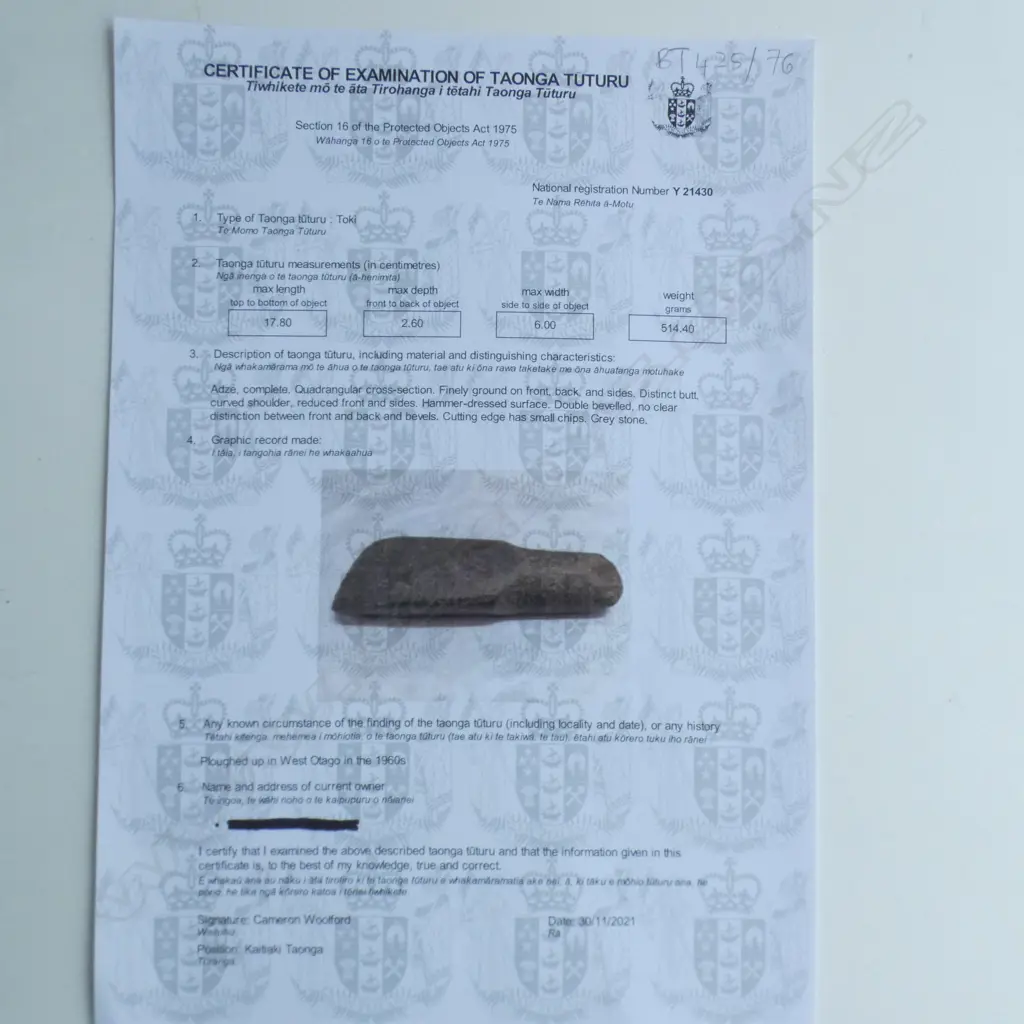 Y21430 LARGE TOKI (STONE ADZE) L.178mm Image 1++