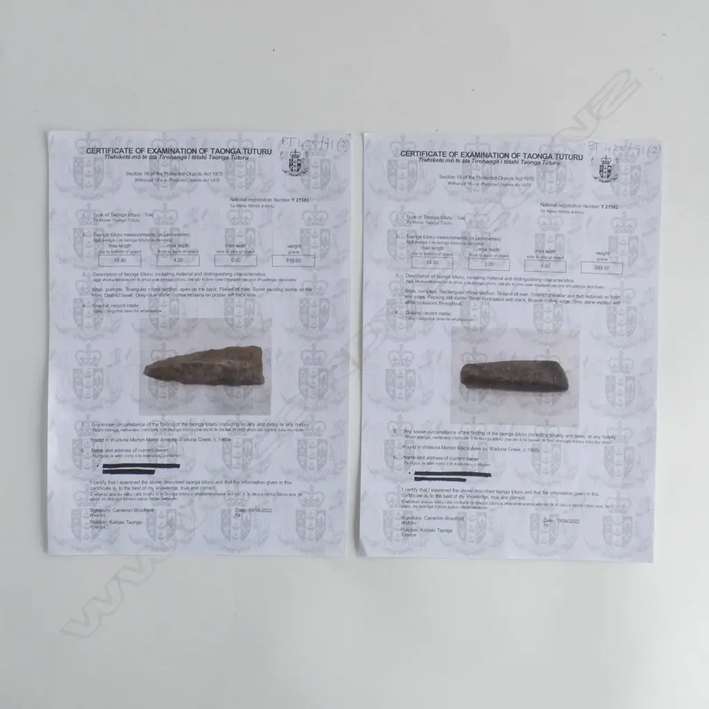Y21582 + Y21583; 2 LARGE TOKI (STONE ADZES) Image 1++