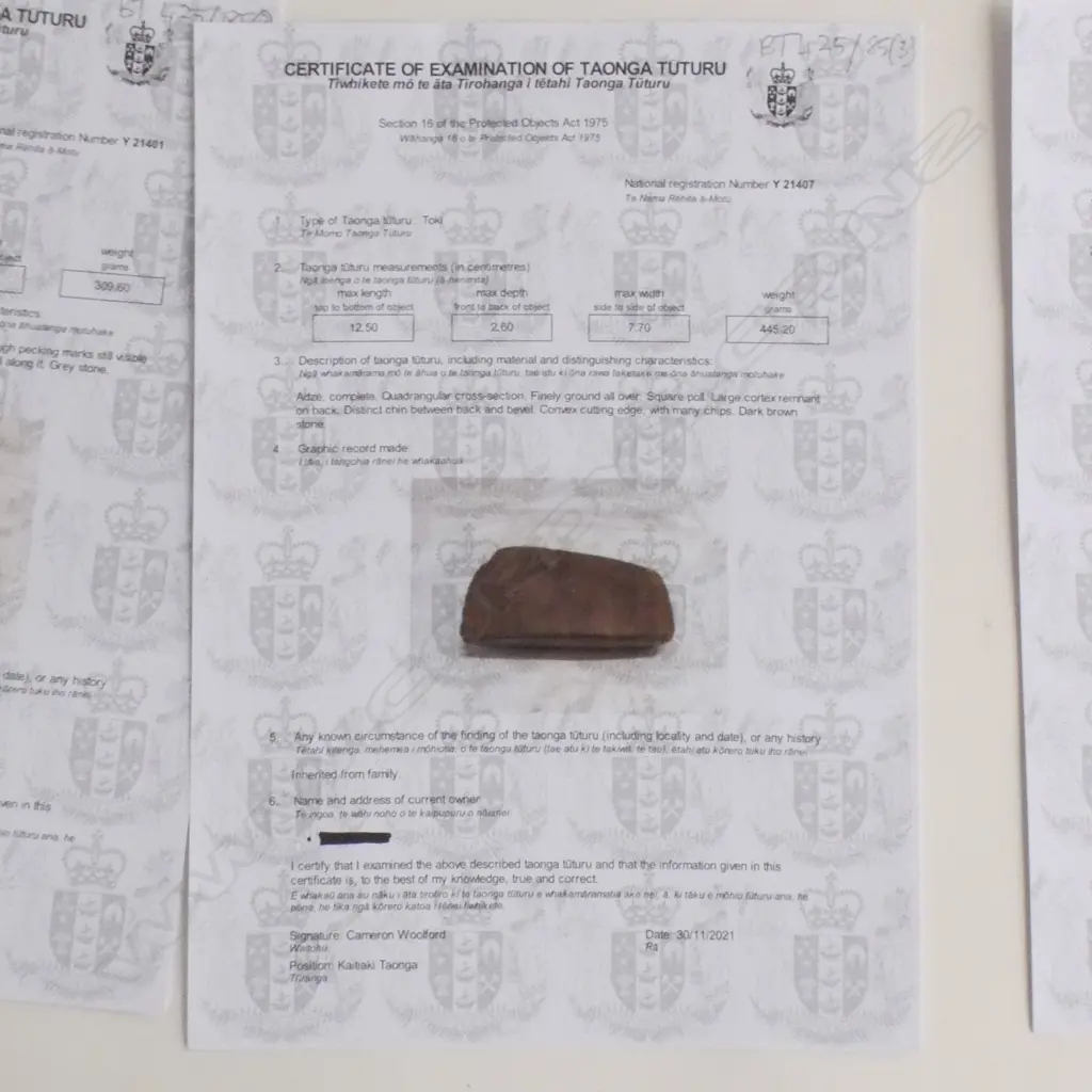 Y21401, Y21407 + Y21439; 3 TOKI (STONE ADZES) Image 1++