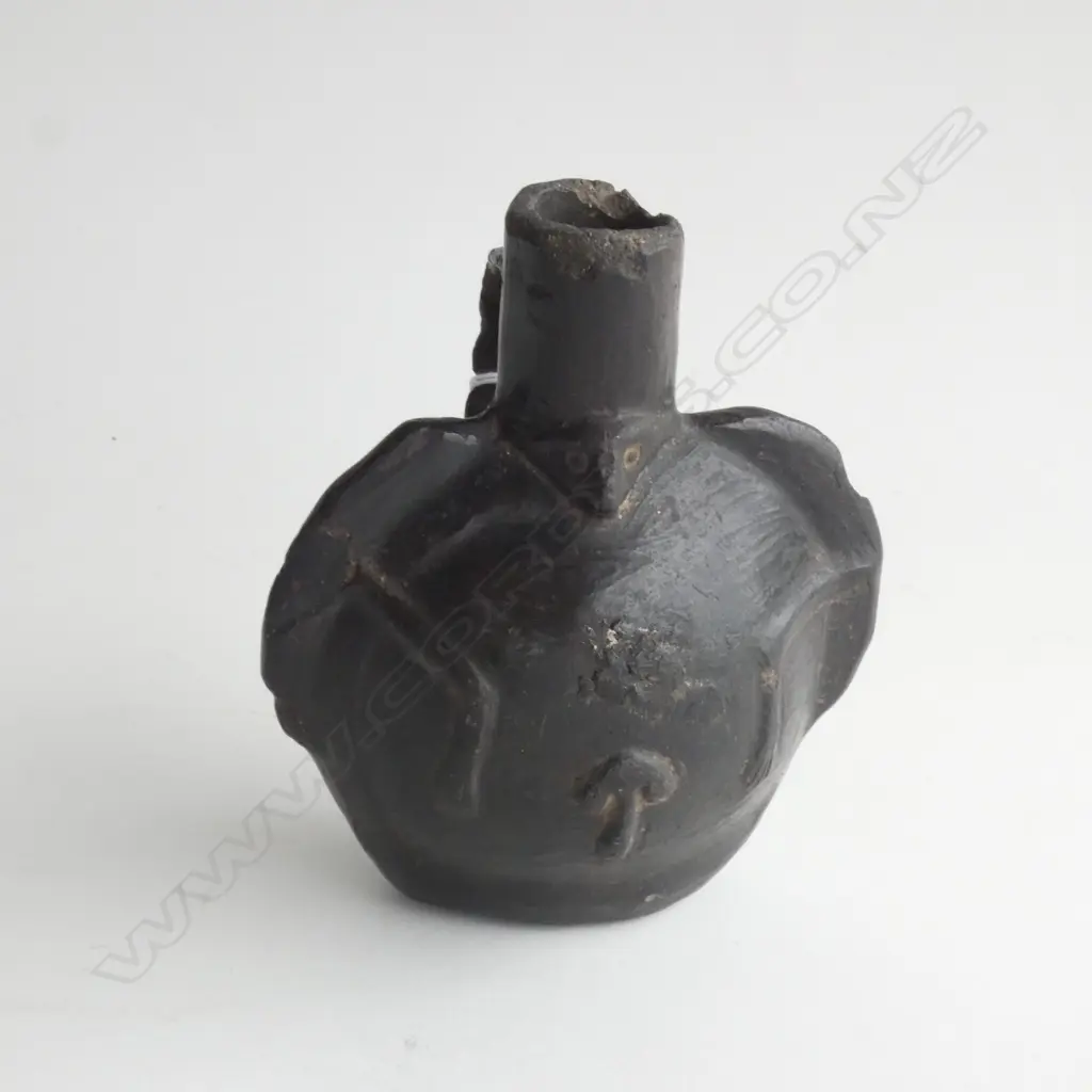 INCAN PRE-COLUMBIAN POTTERY ANTHROPOMORPHIC FLASK H.130mm Image 1++