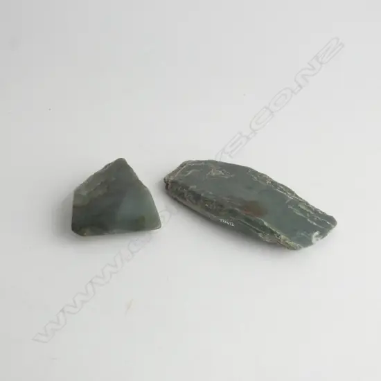 Y21566 + Y21412; 2 POUNAMU TOKI (GREENSTONE ADZE)...