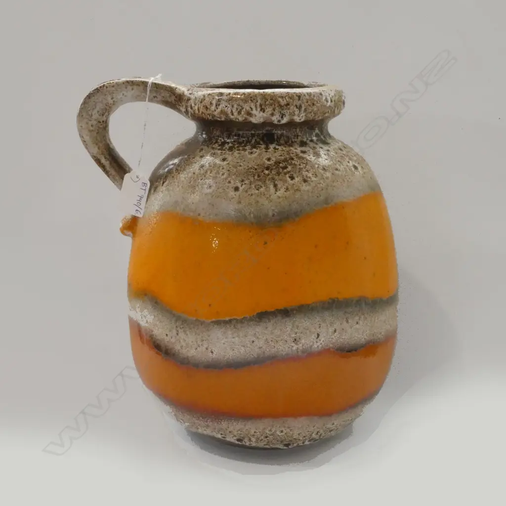 WEST GERMAN ORANGE LAVA POTTERY JUG H.300mm Image 1++