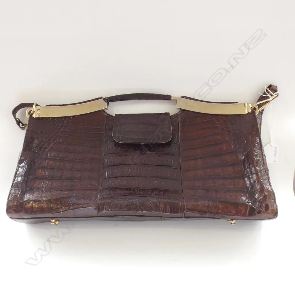 LG VINTAGE CROCODILE (?) LEATHER BAG - MADE IN SPAIN Image 1++