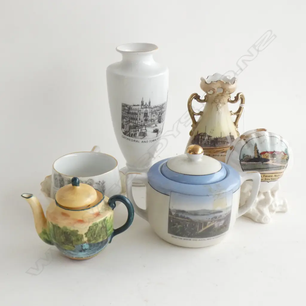 7 PCES NZ SOUVENIR CHINA, ROYAL BAYREUTH ETC.. Image 1++