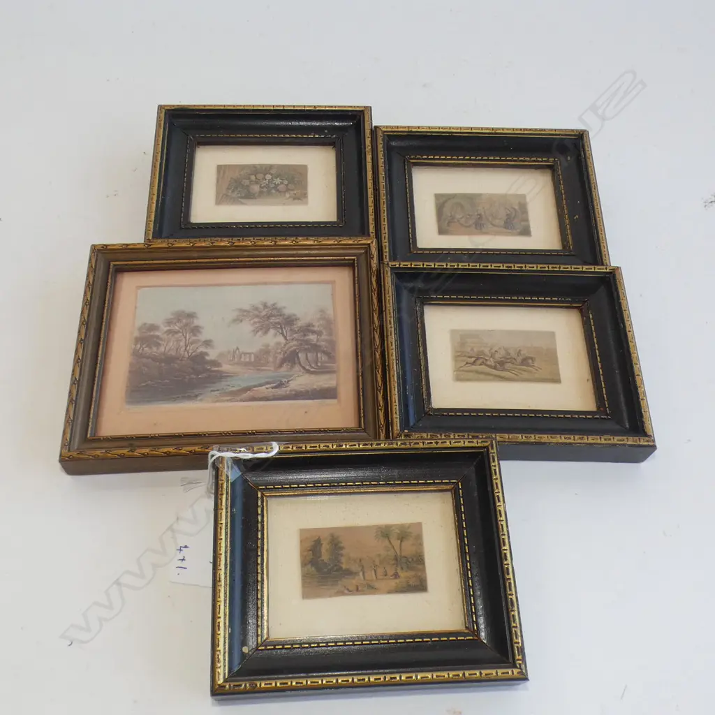 SET OF 4 FRAMED BAXTER PRINTS + 1 OTHER 25x45mm Image 1++