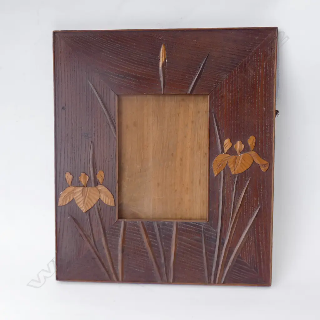 IRIS FLOWER INLAID WOODEN FRAME 255 X 295MM Image 1++
