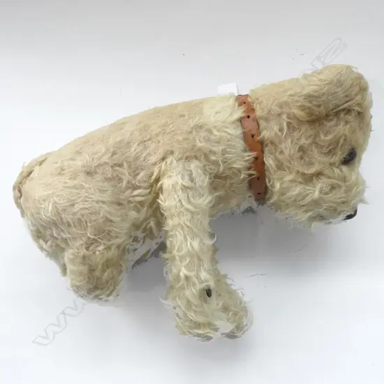 OLD PLUSH STRAW FILLED TERRIER DOG 400MM