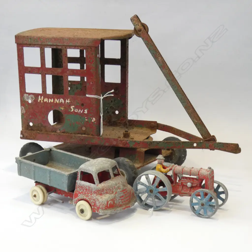 3 VINTAGE TOYS; FUN HO TRACTOR & TRUCK + L. BROS. AF Image 1++