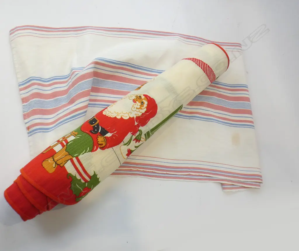 SWEDISH STRIPED HAND LOOM WOVEN TABLE RUNNER & SWEDISH LONG CHRISTMAS 1/2 CURTAIN Image 1++