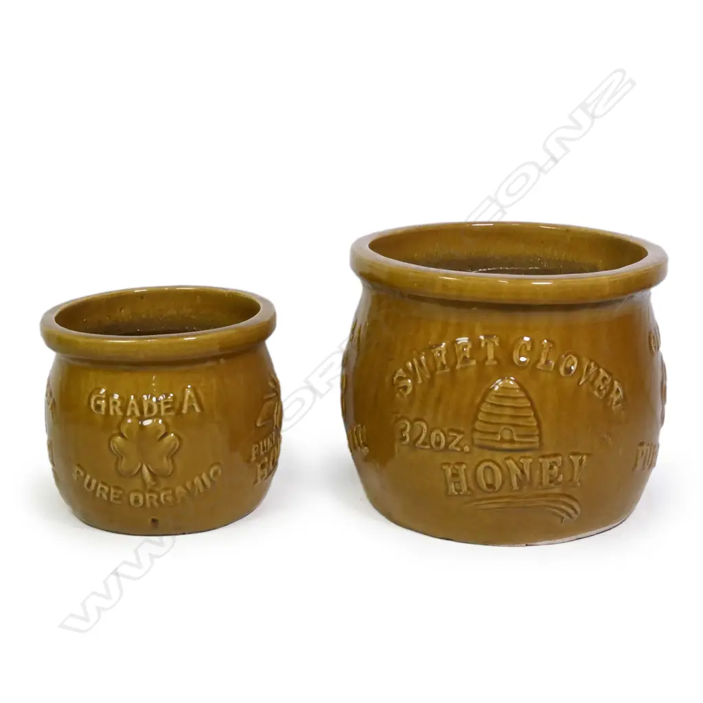 A pair of graduated ‘Honey Pot’ pottery garden pots, Image 1++