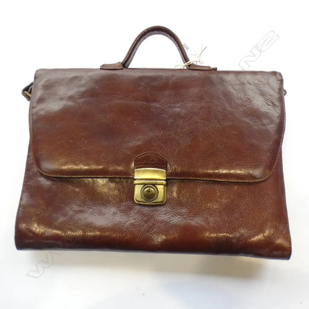 LEATHER SATCHEL / BRIEFCASE WITH SHOULDER STRAP  Image 1++