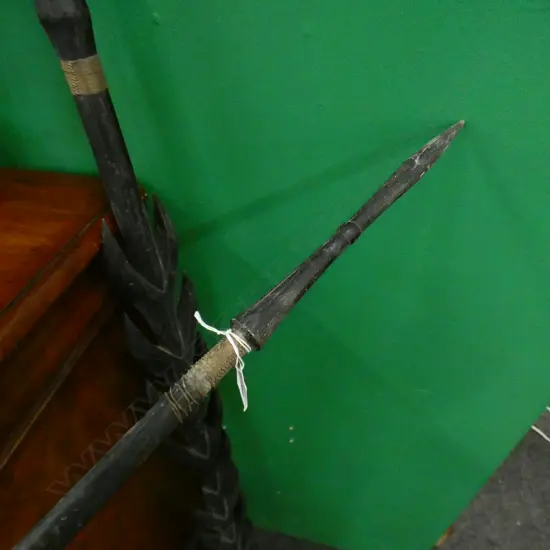 SOLOMON RENNELL ISLANDS WOODEN SPEAR (IN TWO PIECES)...